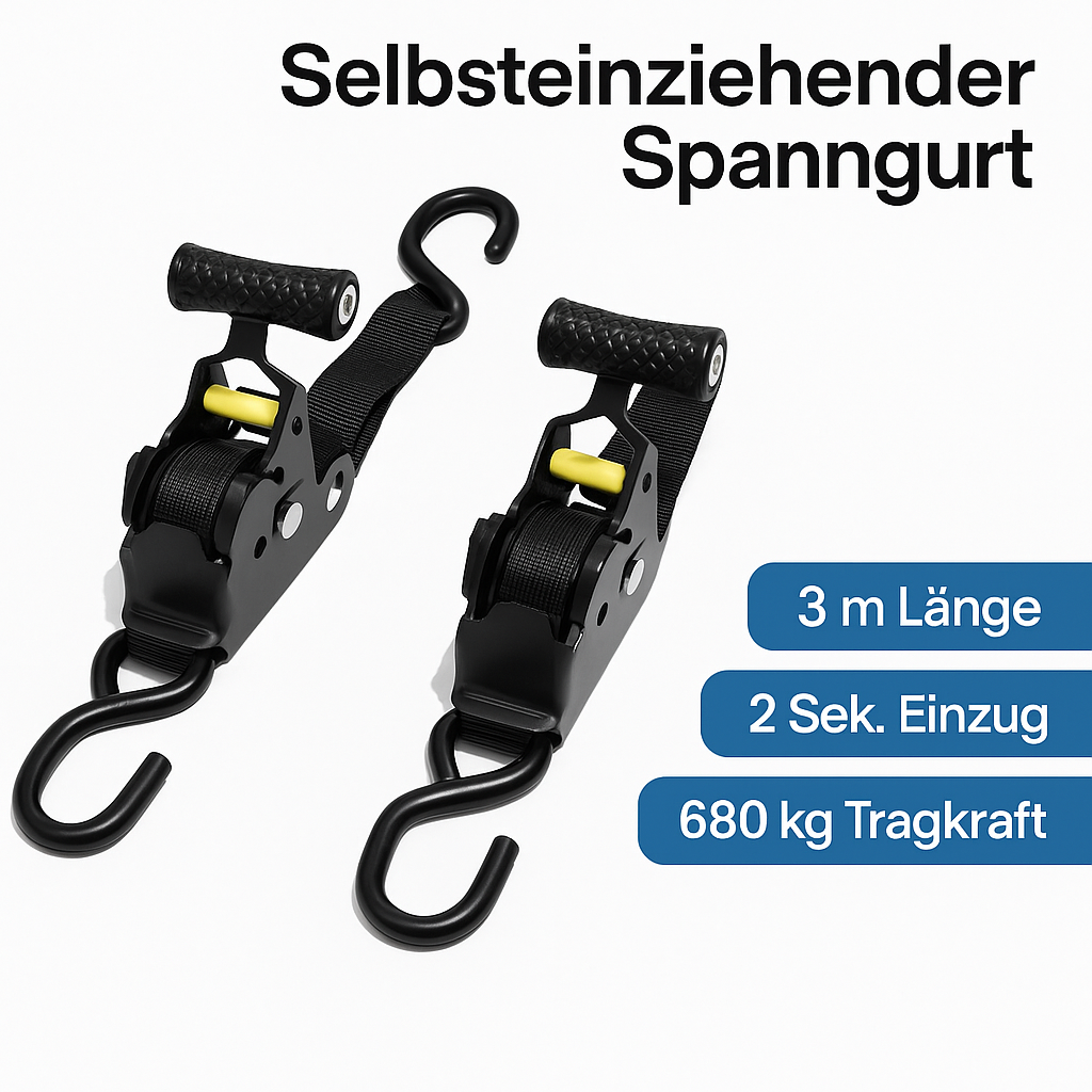 Xstrap - Selbstaufrollender Ratschen Spanngurt