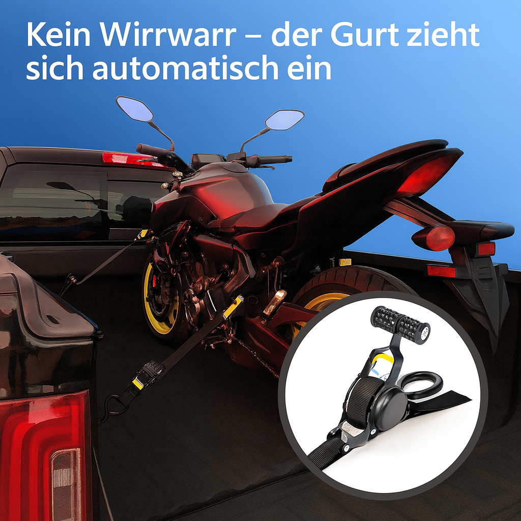 Xstrap - Selbstaufrollender Ratschen Spanngurt