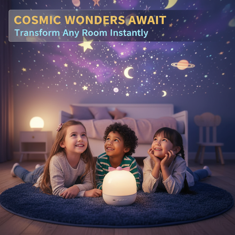 Aufladbarer drehbarer Sternenhimmel Projektor Nachtlicht