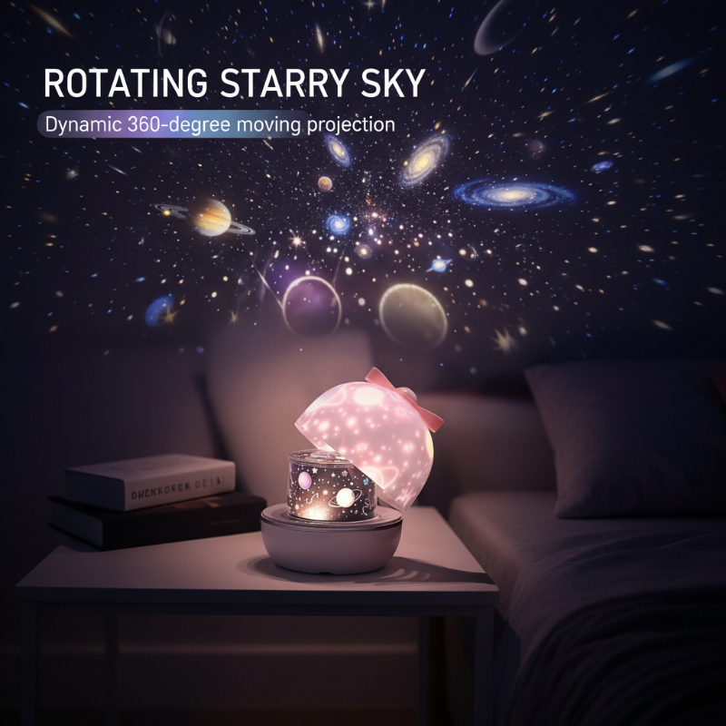 Aufladbarer drehbarer Sternenhimmel Projektor Nachtlicht
